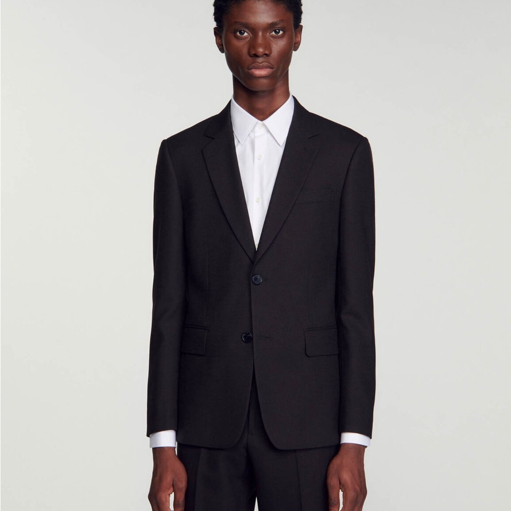 Sandro black wool suit jacket